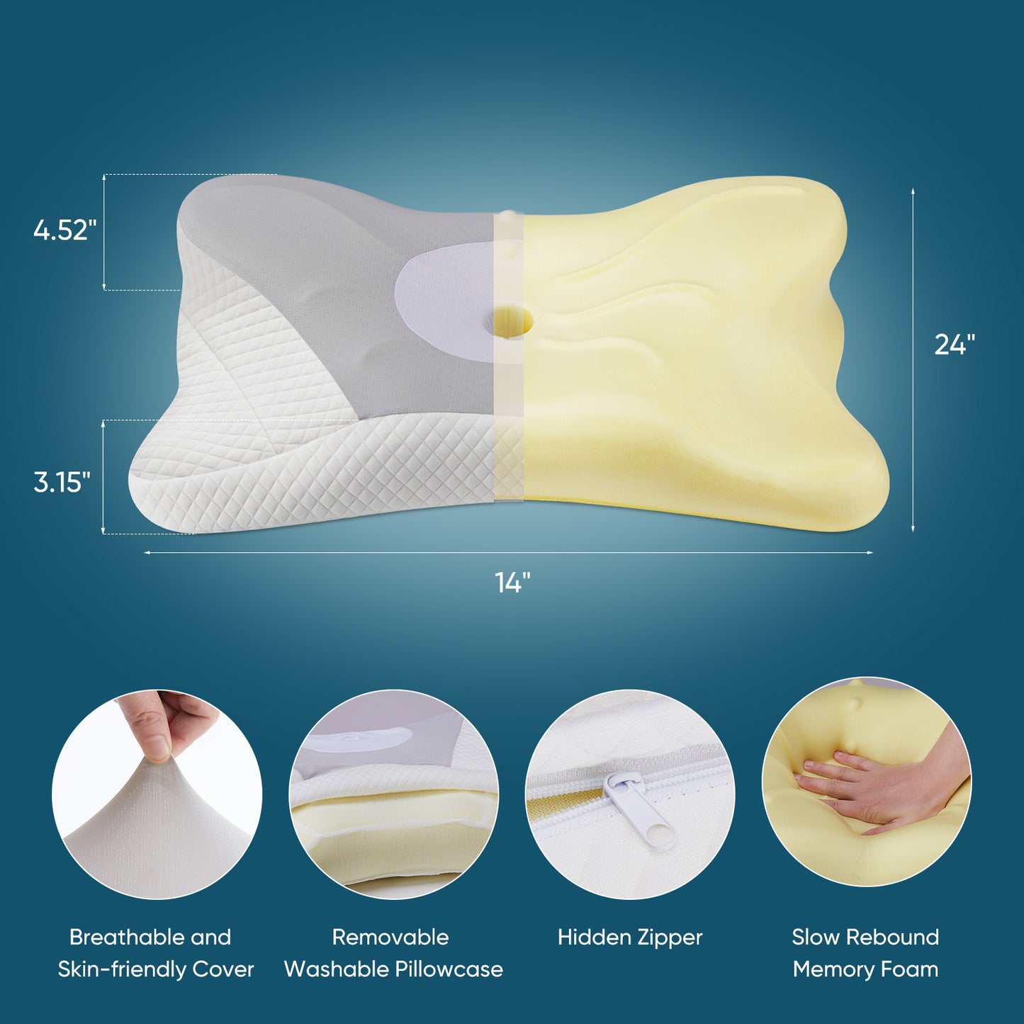Ergonomic Foam Pillow